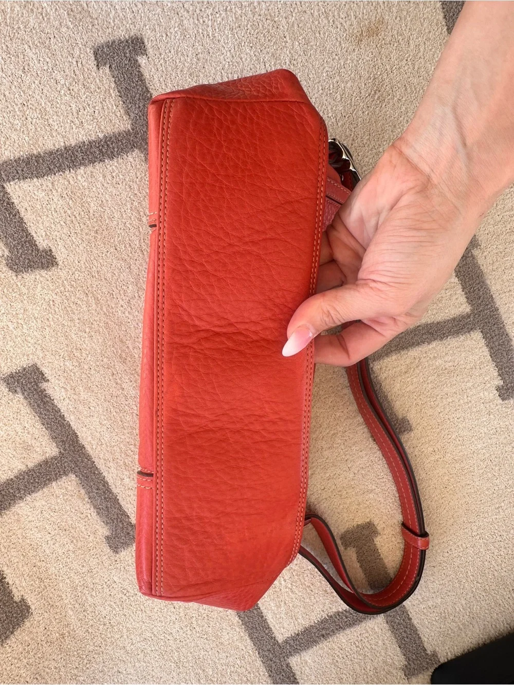 Red Leather Crossbody Shoulder Bag - Classic Turnlock Coach